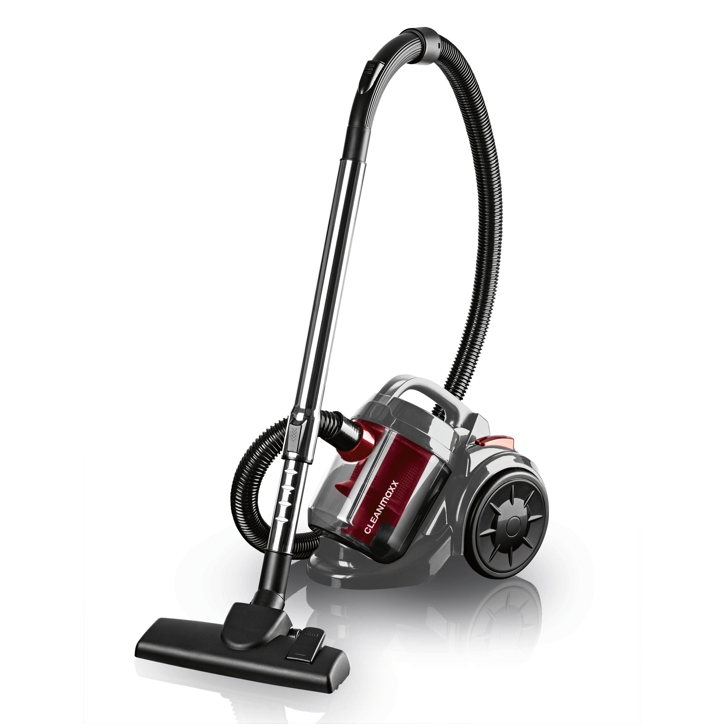 Zyklonstaubsauger Cleanmaxx Rot/Schwarz max. 800 Watt - Rot/Schwarz, MODERN, Kunststoff/Metall (37/25,5/28cm)