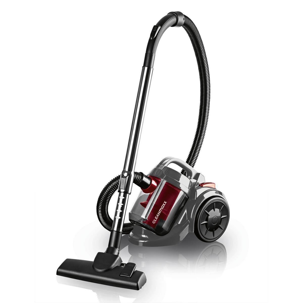 Zyklonstaubsauger Cleanmaxx Rot/Schwarz max. 800 Watt - Rot/Schwarz, MODERN, Kunststoff/Metall (37/25,5/28cm)