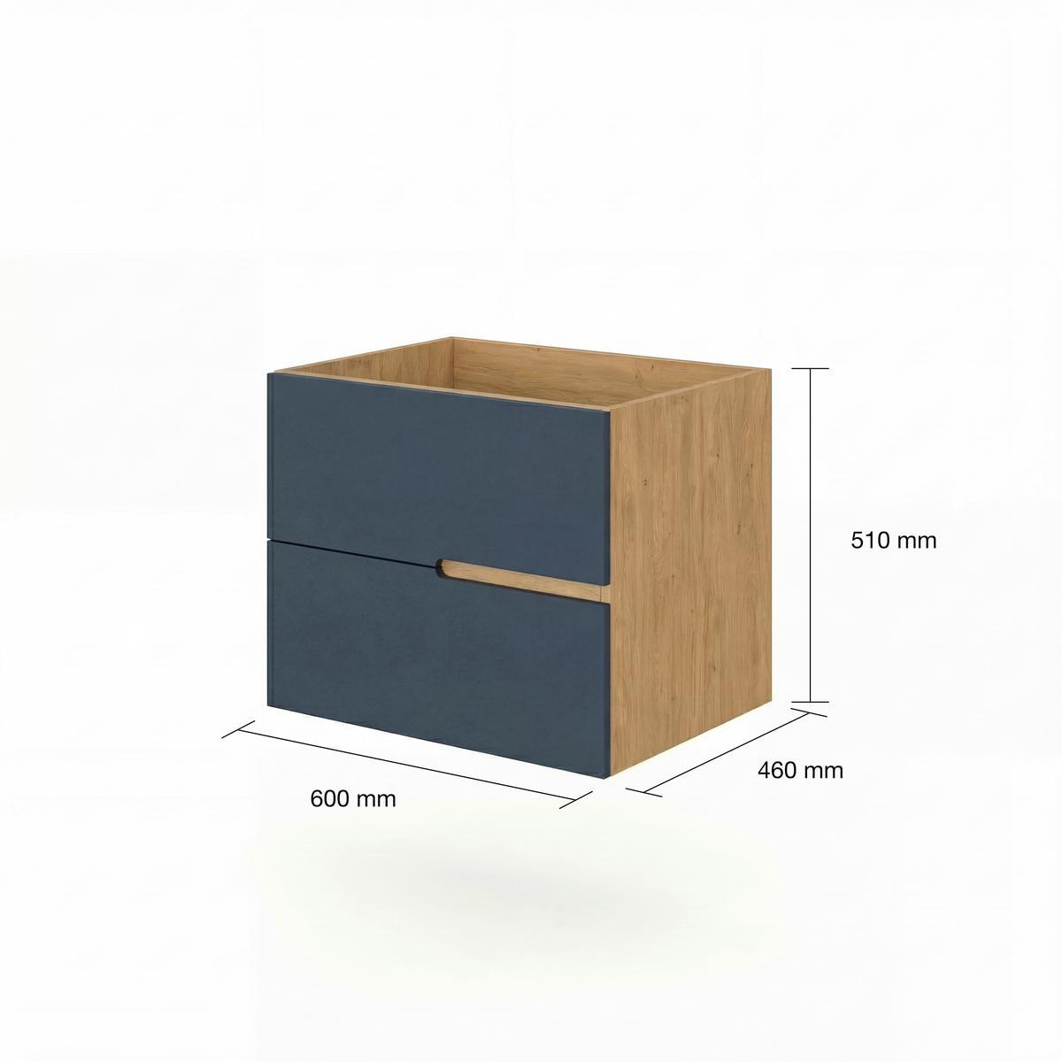 Element Ispod Umivaonika Eva - plava/divlji hrast, Moderno, drvni materijal (60/51/46cm)