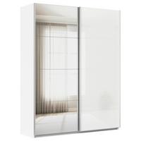 DULAP USI CULISANTE FELDKIRCH - argintiu/alb, Modern, sticlă/material pe bază de lemn (181/229/62cm)