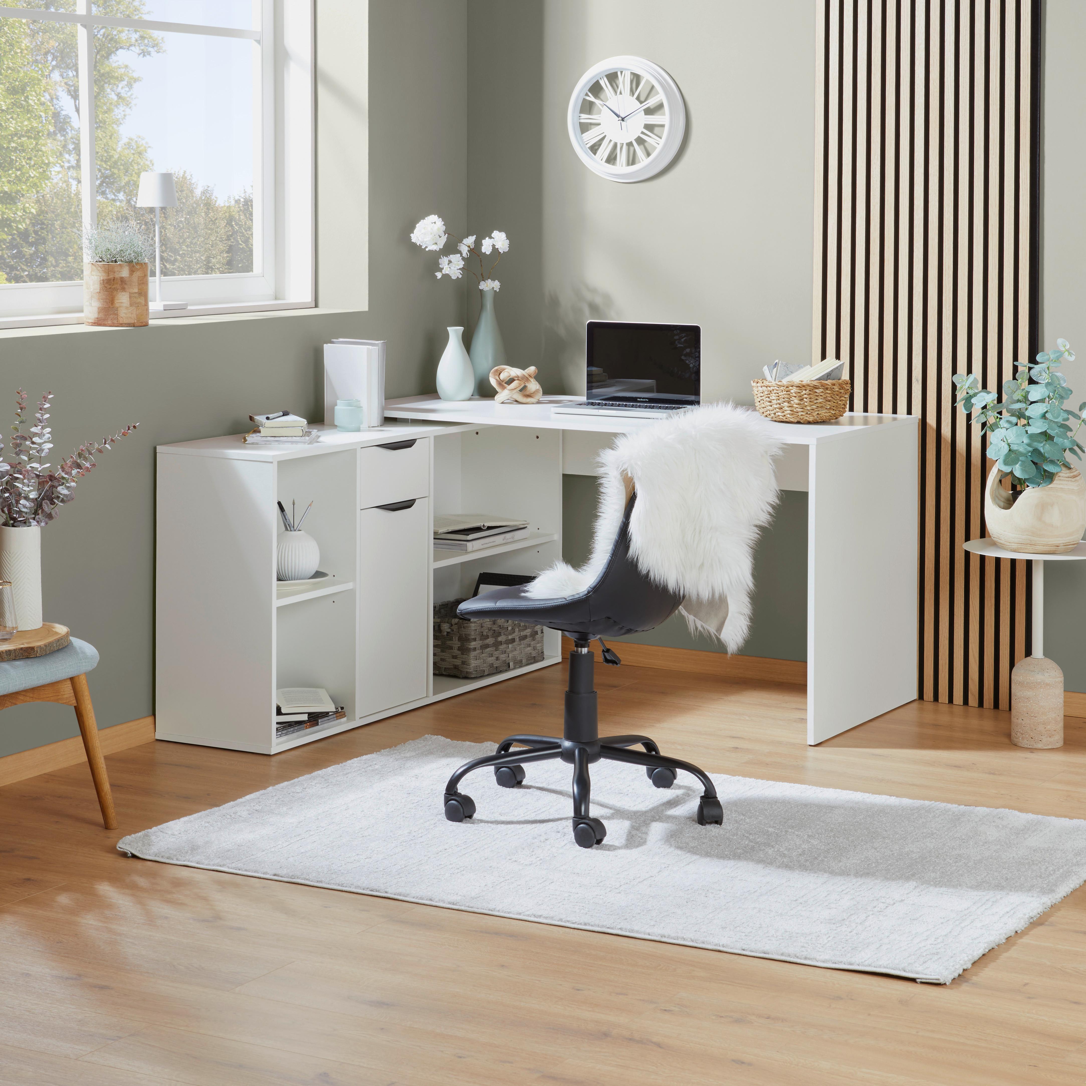Radni Stol Mx 195 - bijela/crna, Moderno, drvni materijal/metal (136,8/135cm) - Modern Living