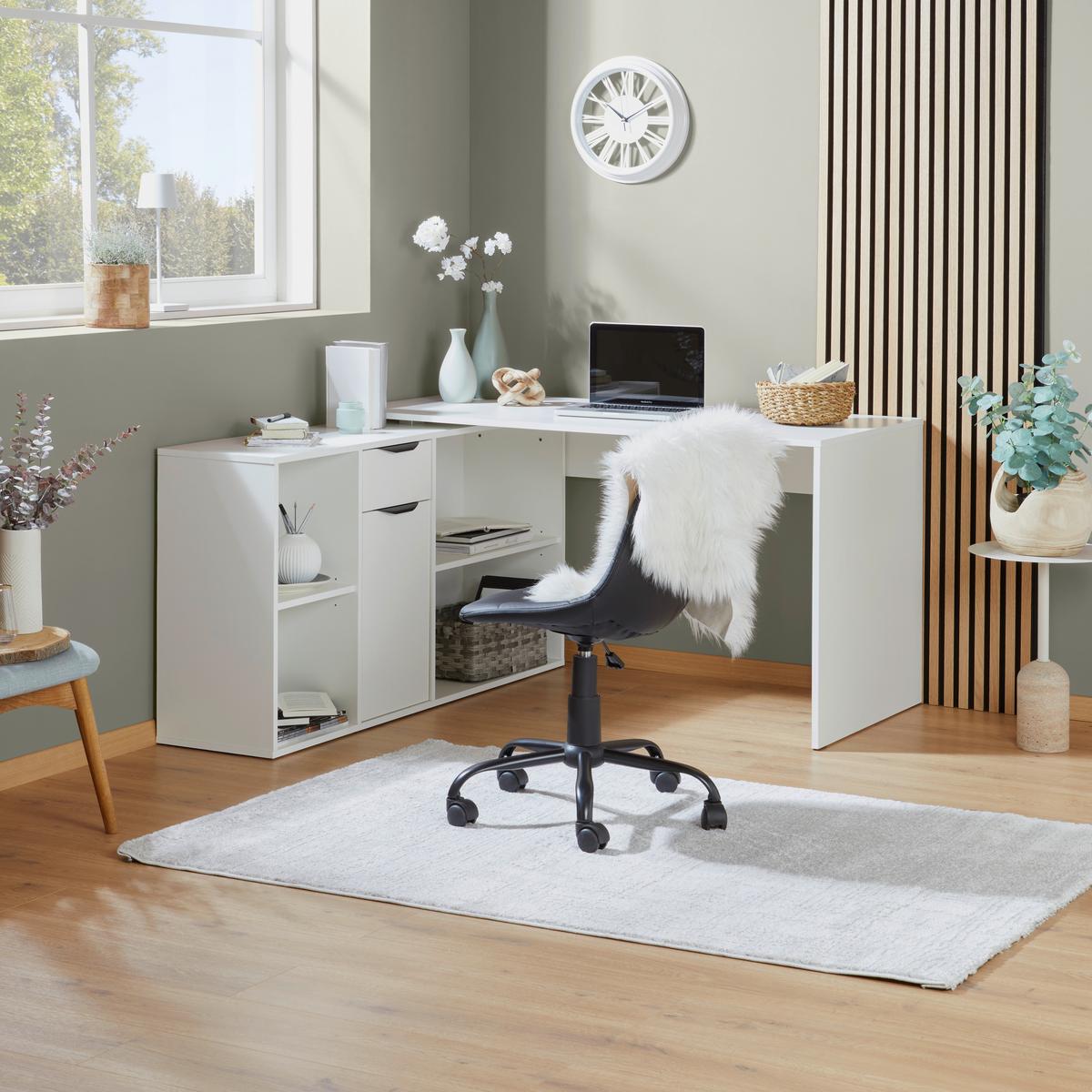 Masă de scris MX 195 - alb, Modern, material pe bază de lemn (136,8/135cm) - Modern Living
