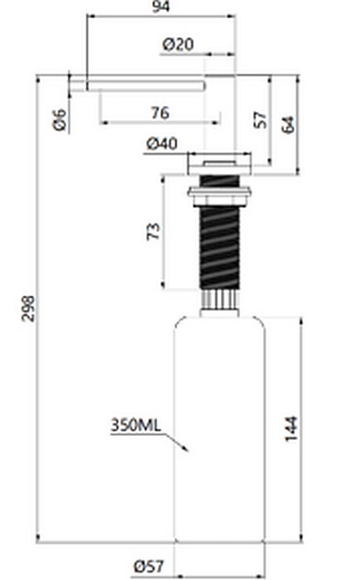 Seifenspender Aria Weiß/Graphitfarben - Graphitfarben/Weiß, Basics, Kunststoff/Metall (6,4cm) - Schütte