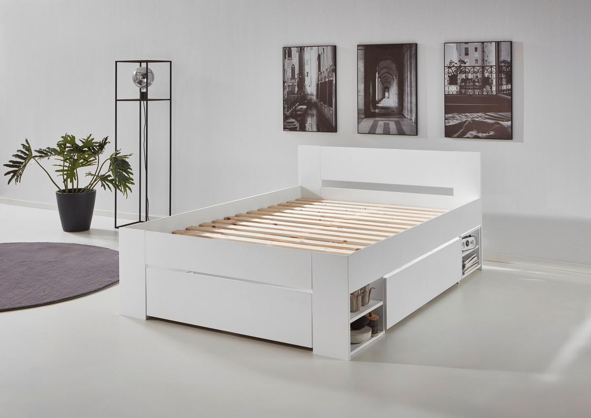 Postelja S Predalom Azurro 2-120 - bela, Moderno, leseni material (120/200cm) - Mömax