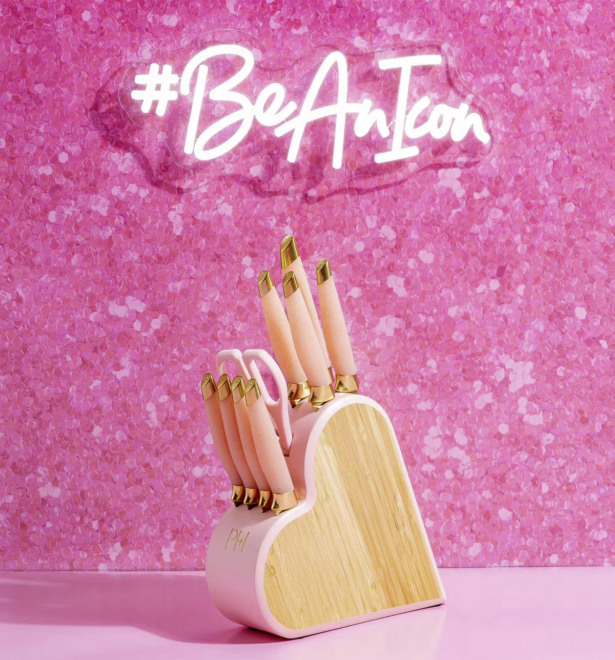 Blok Za Nože Paris Hilton - barve breze, Design, les (29/9/37cm) - Paris Hilton