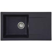 Einbauspüle Denver ca. 78x17x43,5 cm Schwarz - Schwarz, Trend, Glas/Kunststoff (78/17/43,5cm) - Respekta