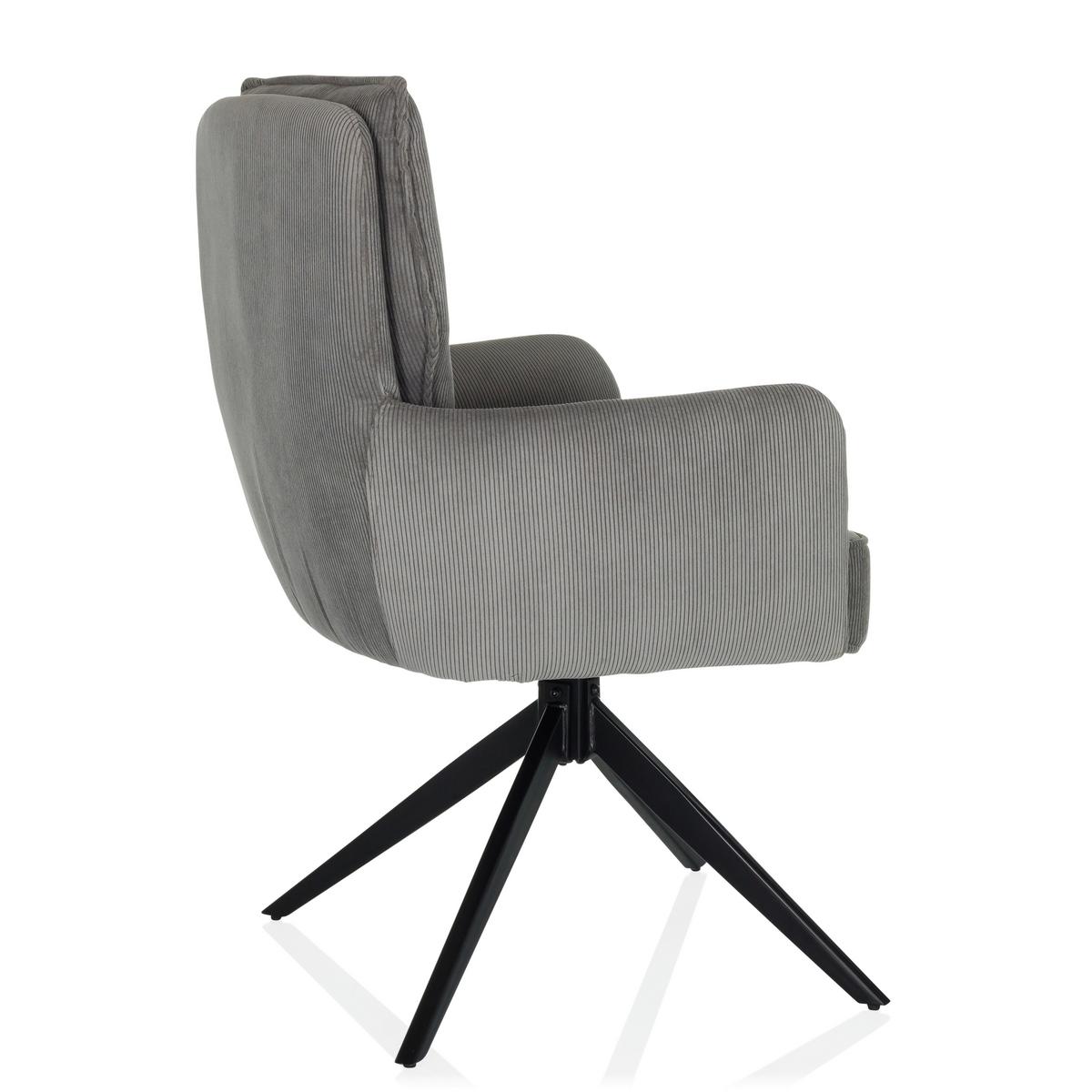 Naslanjač Tarugo, Siva - siva/črna, Moderno, kovina/tekstil (58/94/60cm) - MID.YOU