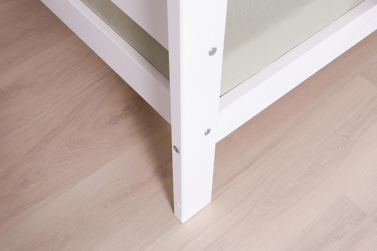 Stauraumbett Holz Fußball ca. 97x213 cm Weiß - Naturfarben/Weiß, MODERN, Holz/Textil (90/200cm) - MID.YOU