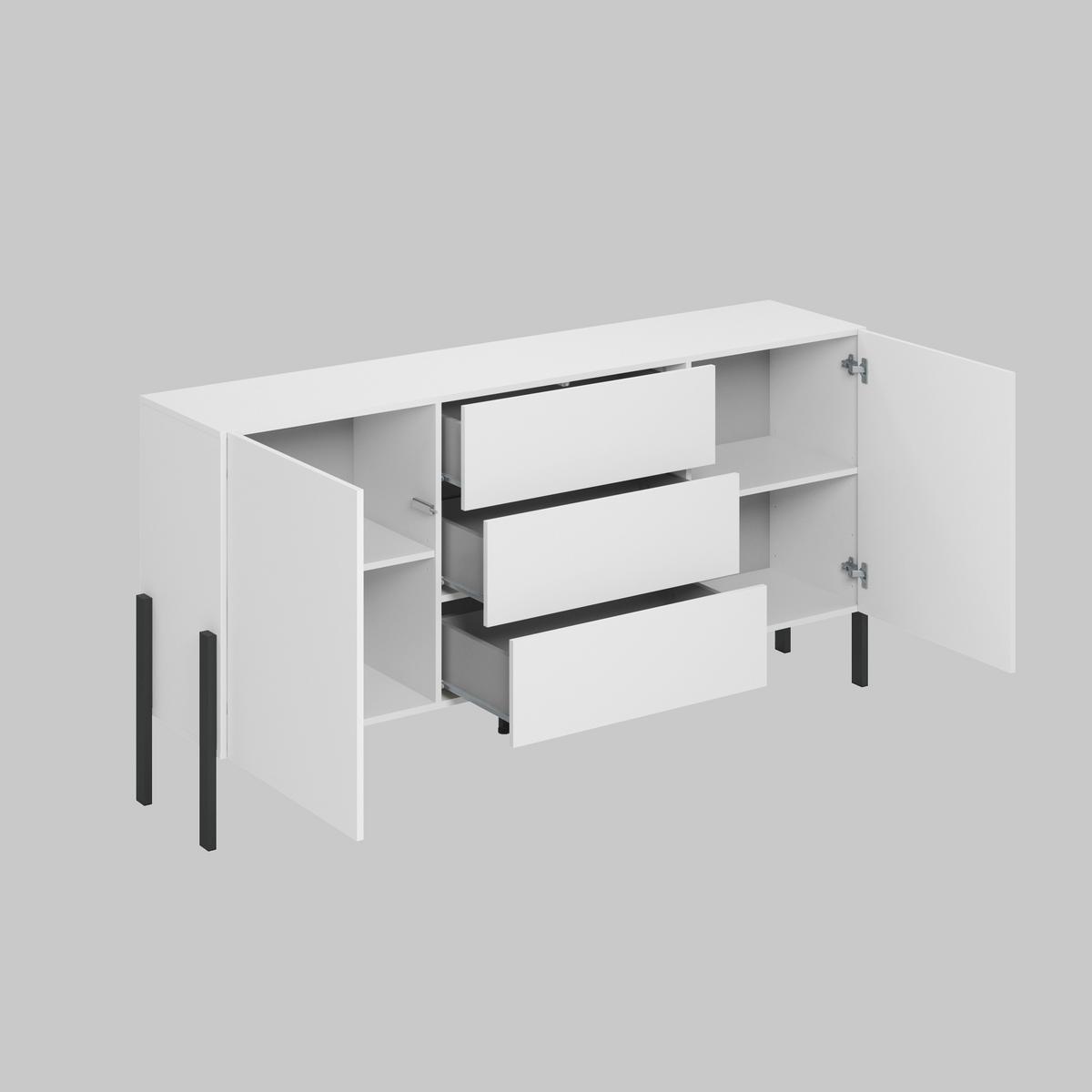 Komód Jukon - fehér, Modern, faalapú anyag (184/90/40cm)