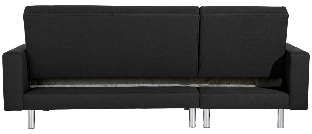 ECKSCHLAFSOFA JUST FASHION - Chromfarben/Schwarz, KONVENTIONELL, Textil/Metall (152/230cm) - Max Winzer