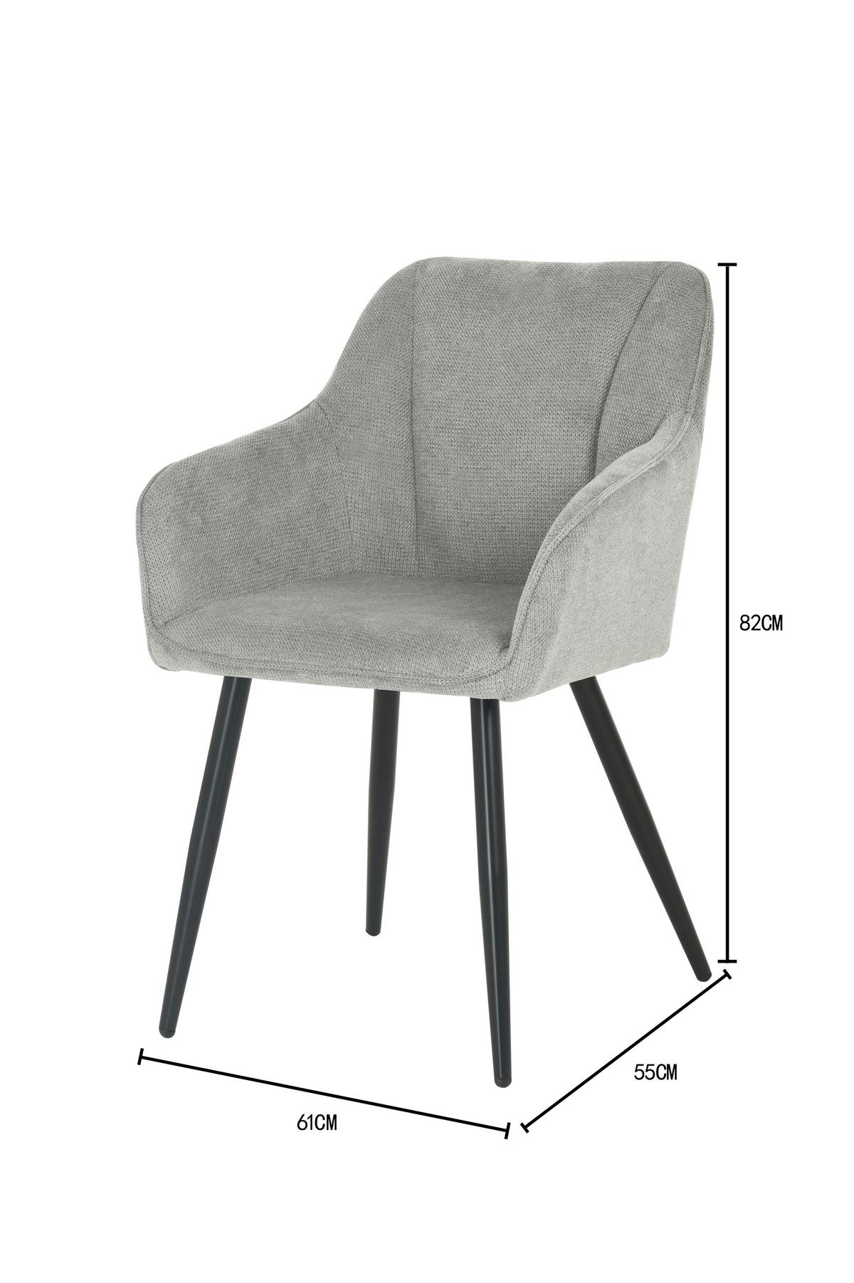 Naslanjač Caro, Siva - siva/črna, Konvencionalno, kovina/tekstil (55/82/61cm) - Nedis SmartLife