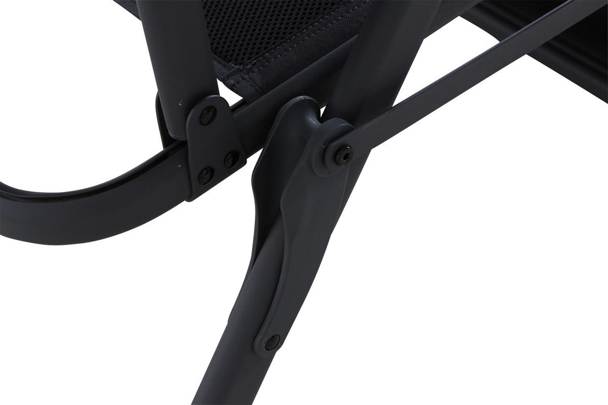 GARTEN-RELAXLIEGE Premium B: 75cm - Anthrazit, KONVENTIONELL, Textil/Metall (75/123/91cm) - Siena Garden