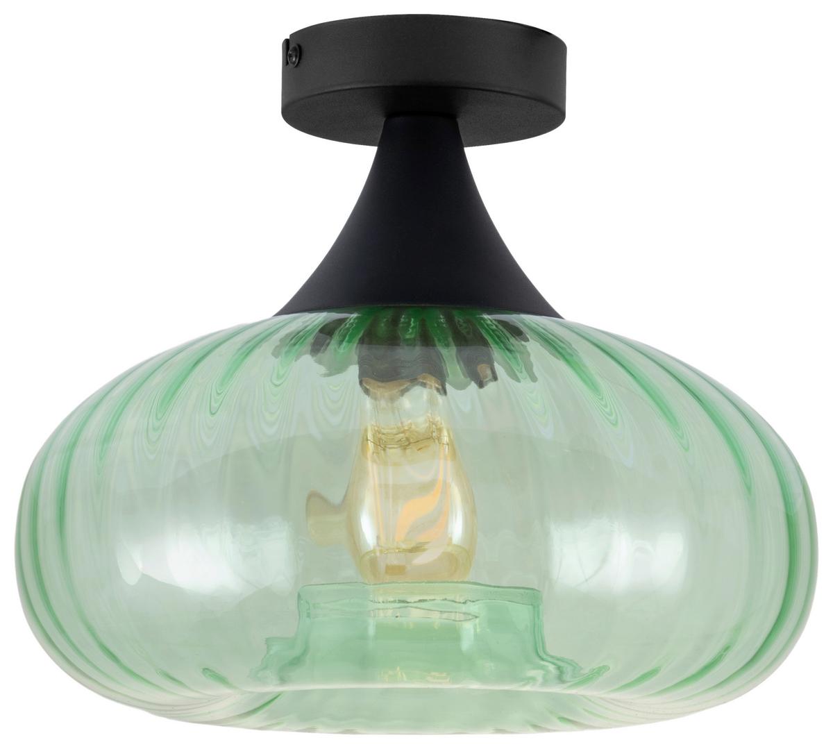 LAMPA SUFITOWA DANIELA - zielony/czarny, Design, metal/szkło (28/23cm) - Collet's Monde
