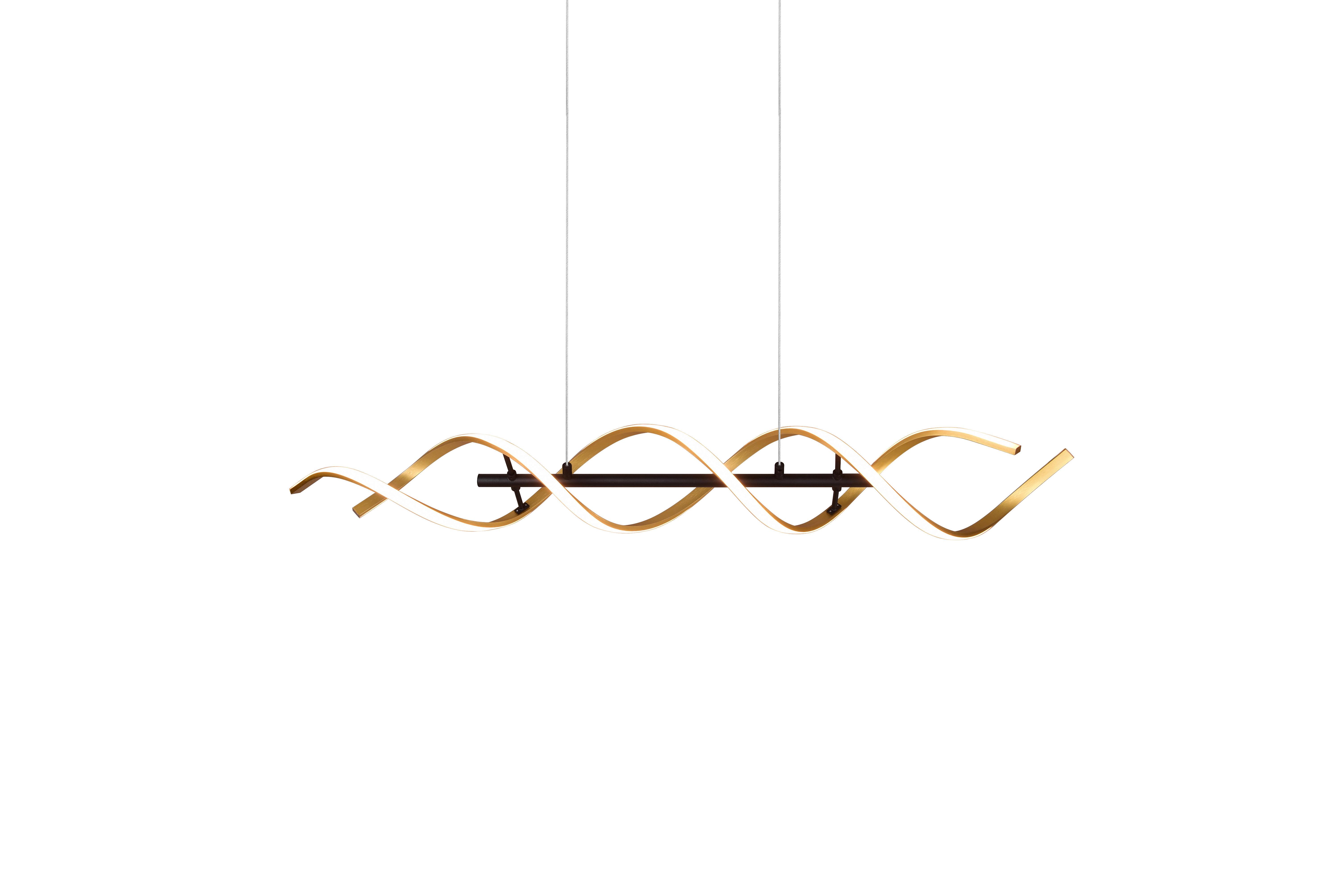 LED-Hängeleuchte Sequence Goldfarben max. 45 Watt - Goldfarben/Alufarben, Design, Metall (104,5/16/150cm) - Trio Leuchten