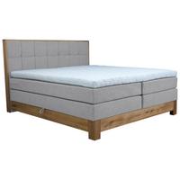 Boxspringbett Cloud Hellgrau ca. 160x200cm - Eichefarben/Hellgrau, KONVENTIONELL, Holz/Holzwerkstoff (160/200cm) - Premium Living