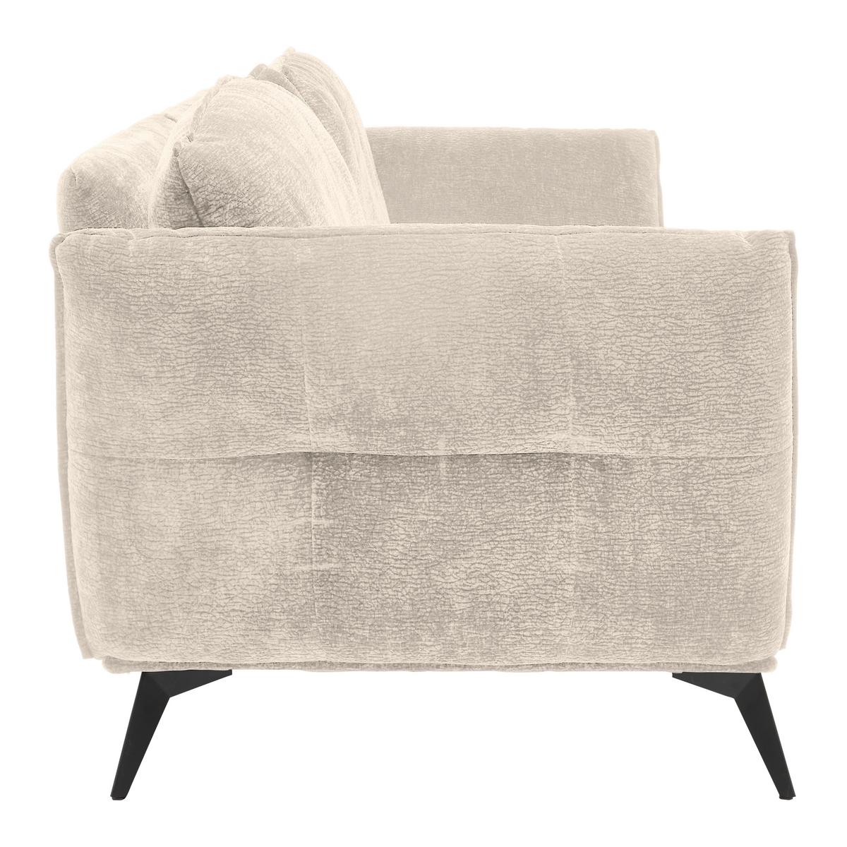 Megasofa Ottawa Beige Armlehnfunktion, ohne Kissen - Beige/Schwarz, MODERN, Textil/Metall (272/87/107cm) - Premium Living