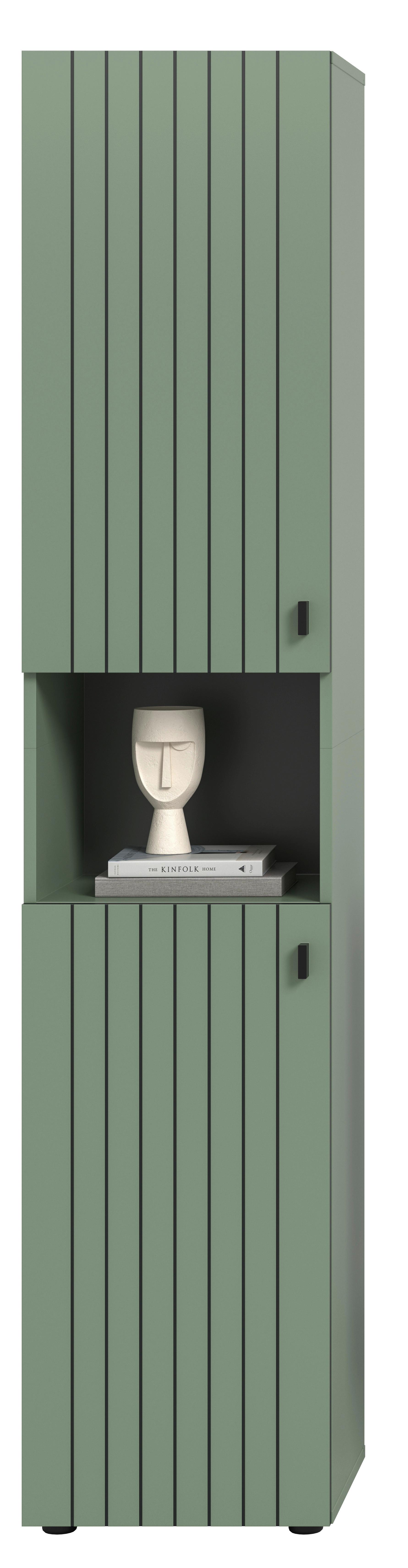 GARDEROBENSCHRANK STATION - vert gris/noir, Design, métal/matière synthétique (40/192/37cm) - MID.YOU