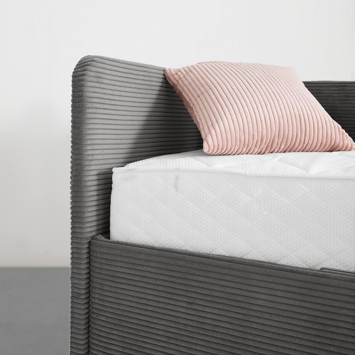 Bett Remi Grau ca. 90x200cm - Chromfarben/Naturfarben, KONVENTIONELL, Holz/Kunststoff (90/200cm) - Mömax