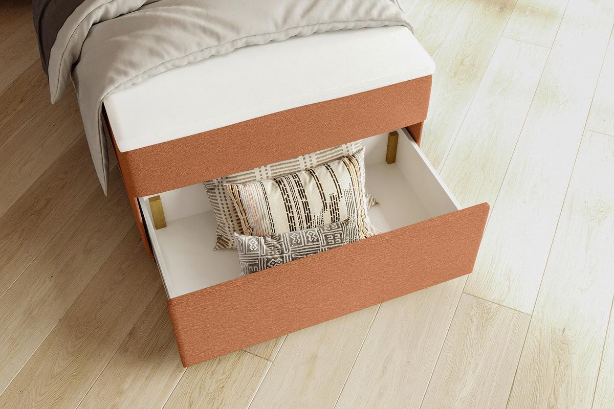 Boxbett Odin Orange ca. 90x200cm - Schwarz/Orange, KONVENTIONELL, Kunststoff/Textil (90/200cm) - Based