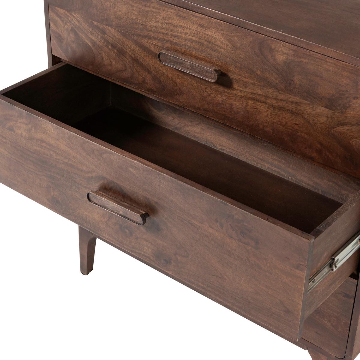 Kommode Liya Mangoholz - Dunkelbraun, Design, Holz (90/90/50cm) - Livetastic