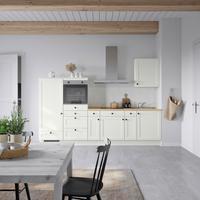 Küchenblock Cascada Low m. Geräten Weiß - Eichefarben/Schwarz, MODERN, Holzwerkstoff/Metall (300cm) - Nobilia