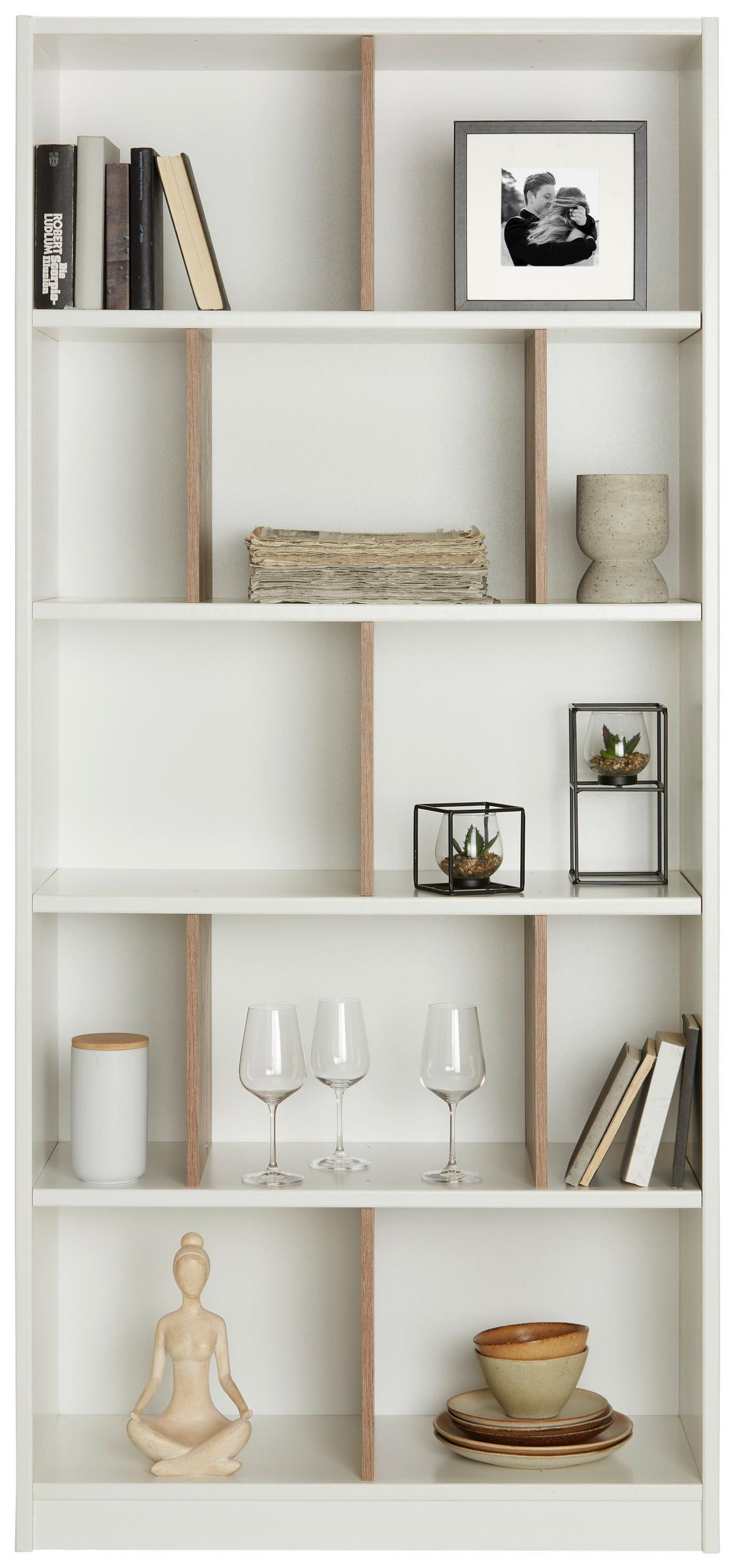 Regal in Weiss/Eichefarben - Eichefarben, Konventionell, Holzwerkstoff (90/198/38cm) - Mömax