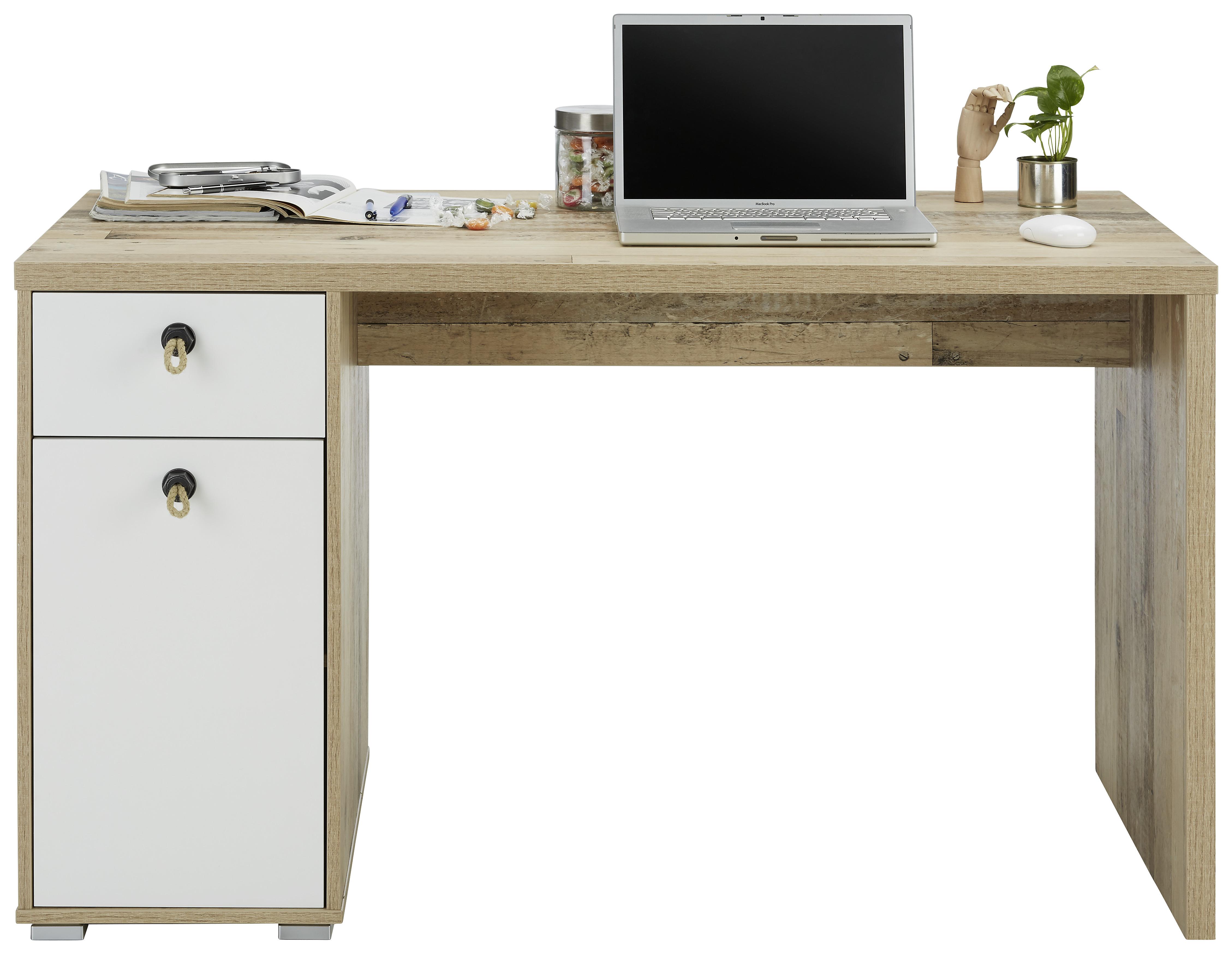 Schreibtisch in Eichefarben Old Style - Eichefarben/Anthrazit, KONVENTIONELL, Naturmaterialien/Holzwerkstoff (130/76/70cm) - Modern Living