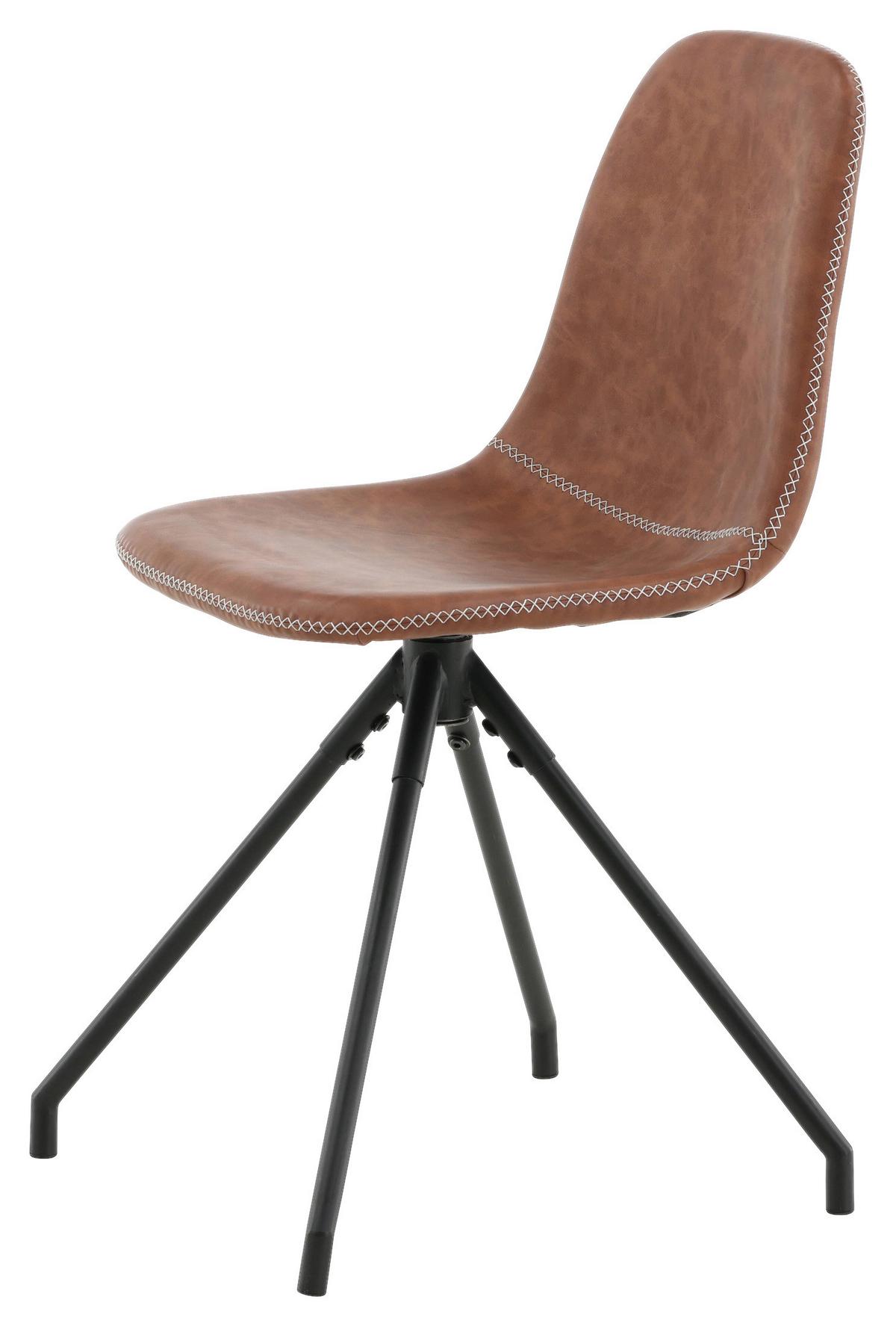 STUHL-SET POLAR - Cognac/Schwarz, Design, Textil/Metall (44/88/54cm) - Livetastic
