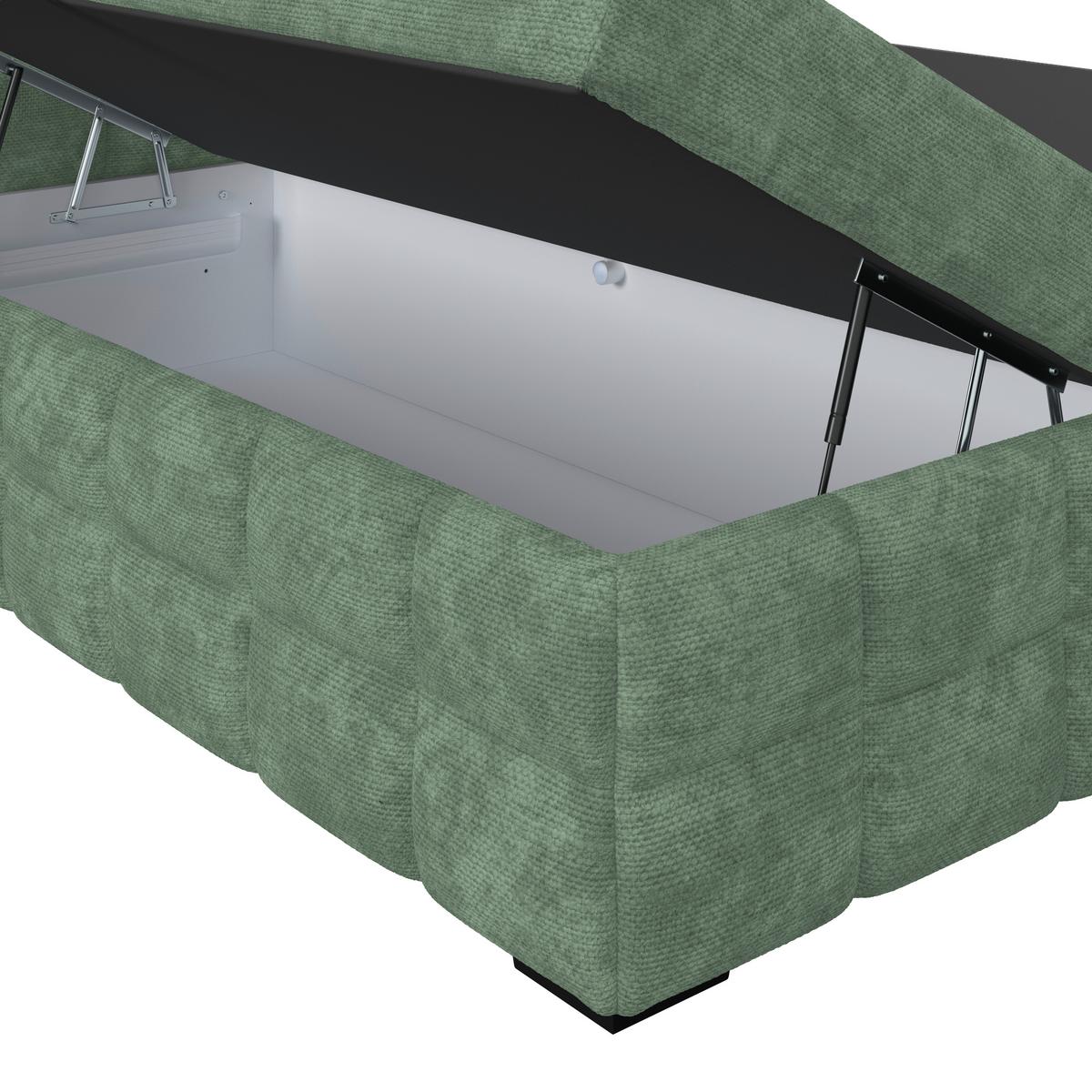 Box Krevet Vega - zelena/boje mente, Trend, tekstil/drvo (200/200cm) - Modern Living