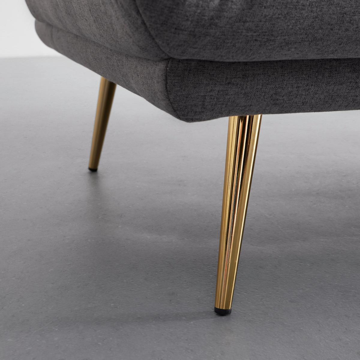 Schlafsofa Ben Grau Webstoff - Goldfarben/Grau, MODERN, Holz/Textil (186/82/85cm) - Bessagi Home