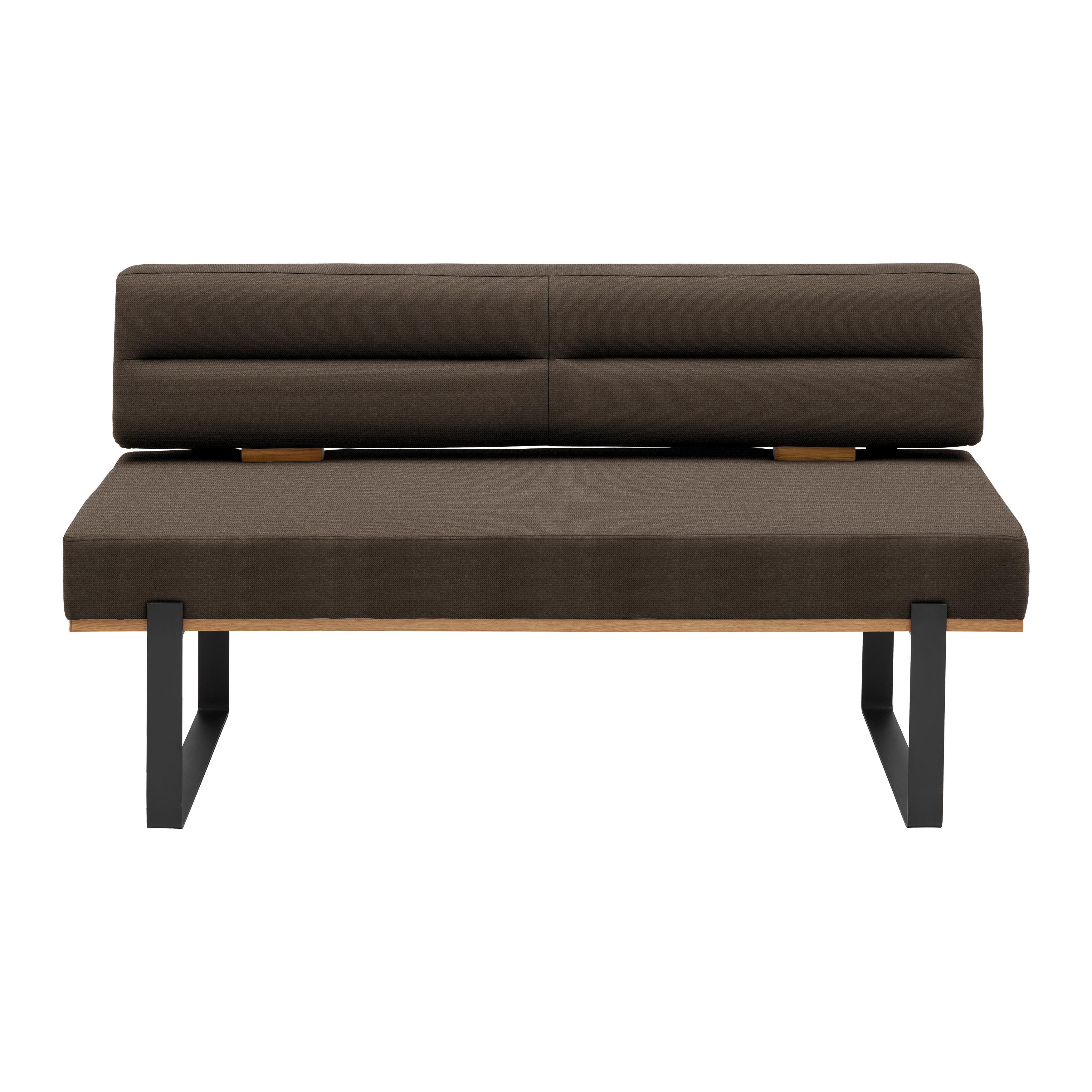 Sitzbank Canon in Dunkelbraun - Dunkelbraun/Schwarz, Konventionell, Holz/Textil (160/85/60cm) - Based