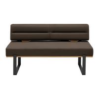 Sitzbank Canon in Dunkelbraun - Dunkelbraun/Schwarz, KONVENTIONELL, Holz/Textil (160/85/60cm) - Based