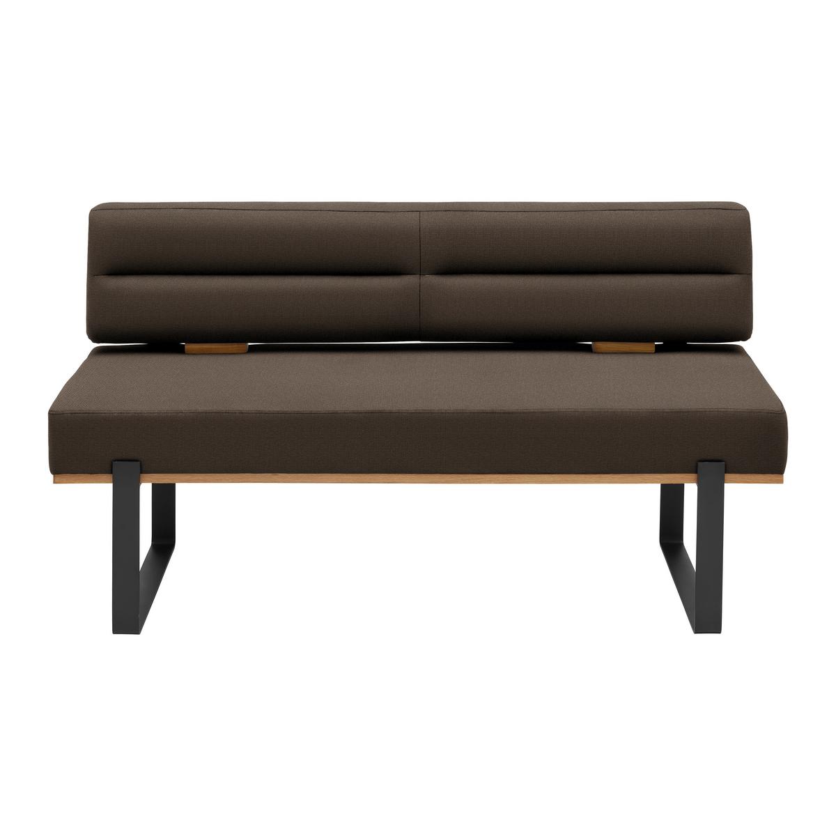 Sitzbank Canon in Dunkelbraun - Dunkelbraun/Schwarz, KONVENTIONELL, Holz/Textil (160/85/60cm) - Based