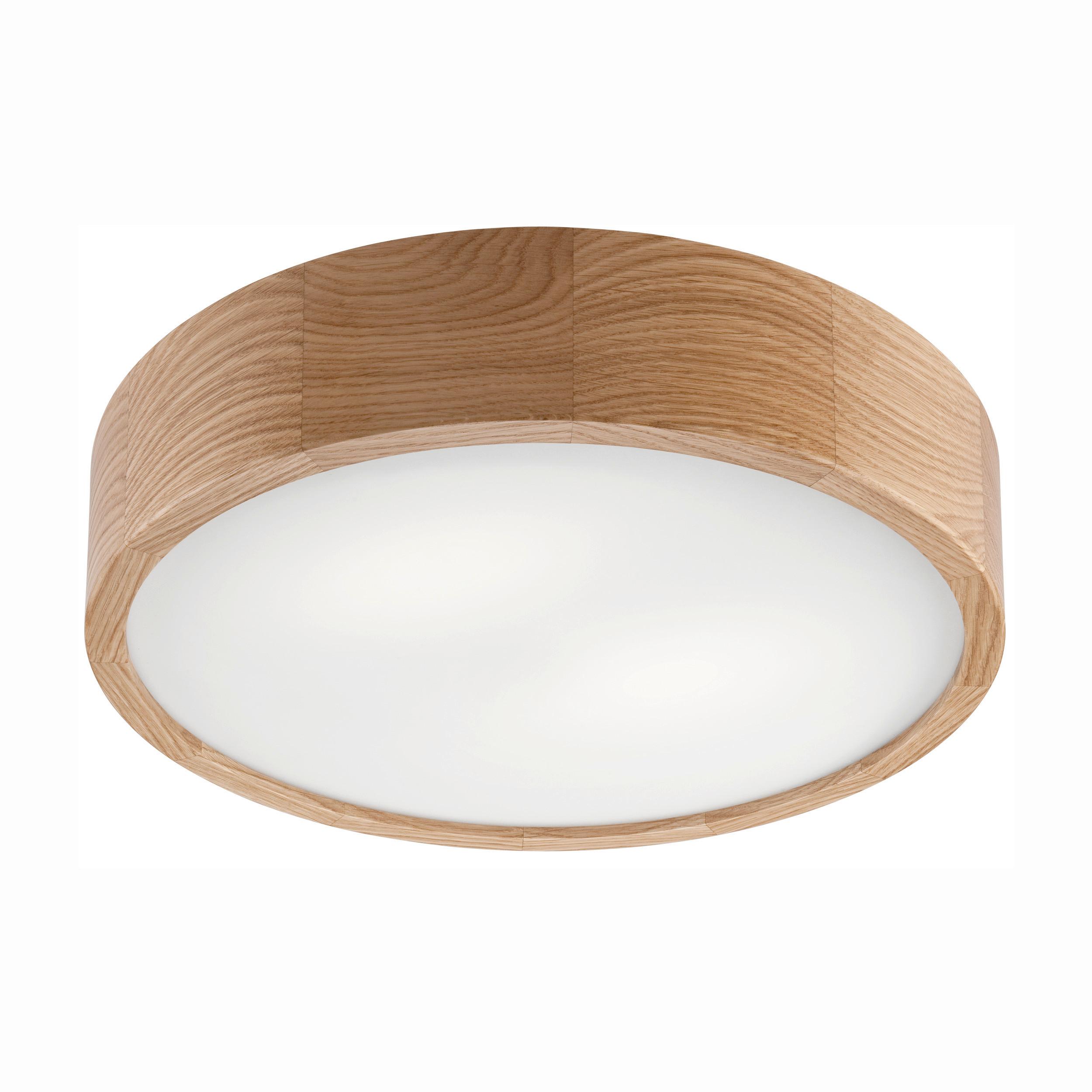 Deckenleuchte Eveline Echtholz max. 15 Watt - Alteiche, Basics, Glas/Holz (37/37/8cm)