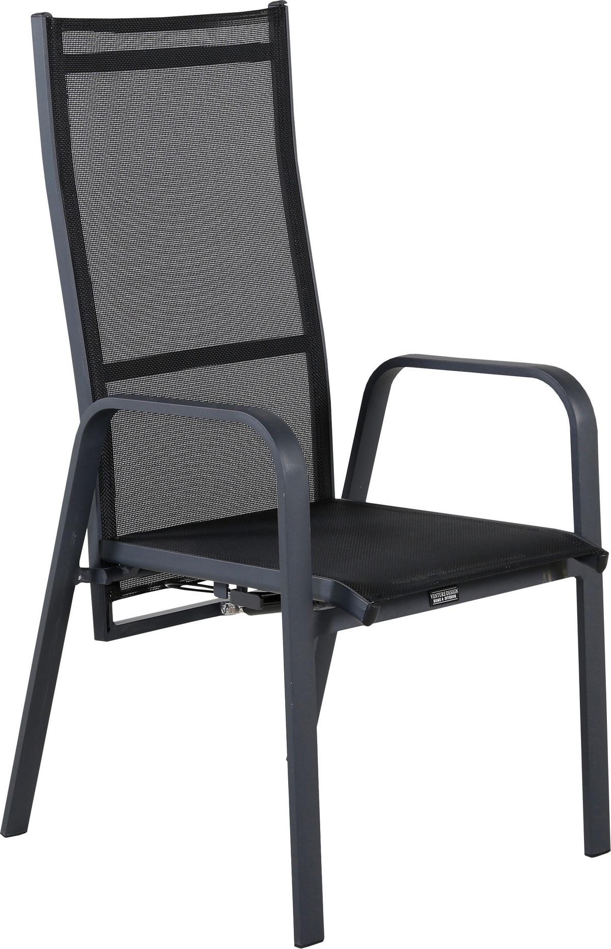 Gartensessel-2er Set Copacabana Schwarz - Schwarz, KONVENTIONELL, Metall (56.5/110/65cm) - Gardenson