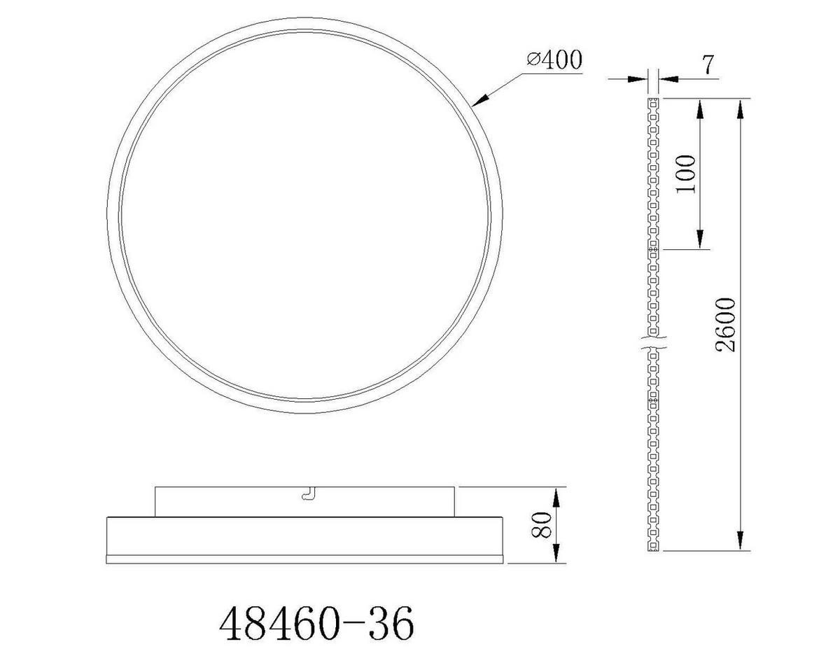 LED-DECKENLEUCHTE 48460-36 HEDI - Weiss/Goldfarben, Design, Kunststoff/Metall (40/8cm) - Globo