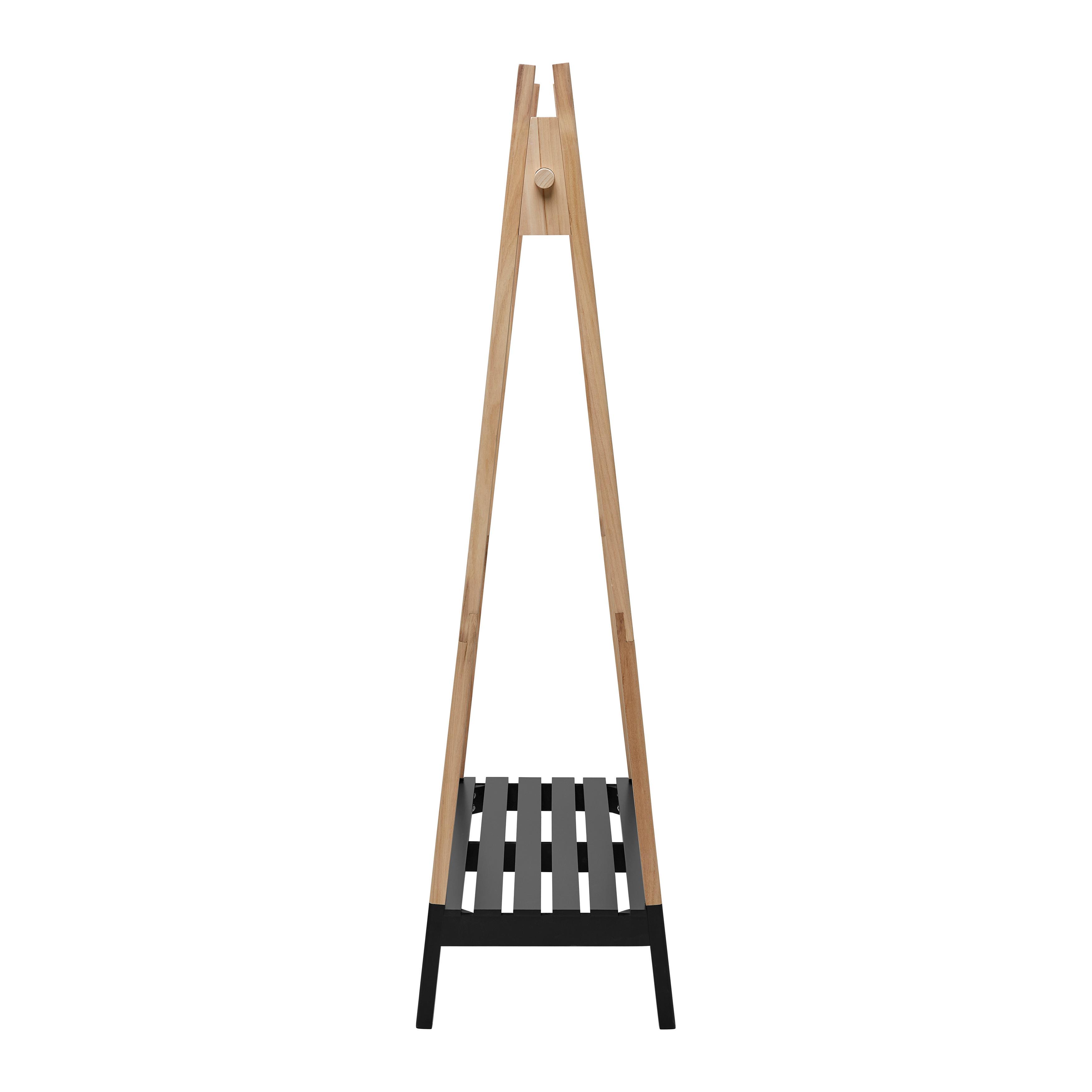 KLÄDSTÄLLNING TADEO II -SB- - svart/naturfärgad, Natur, trämaterial/trä (100/170/46cm) - Mömax