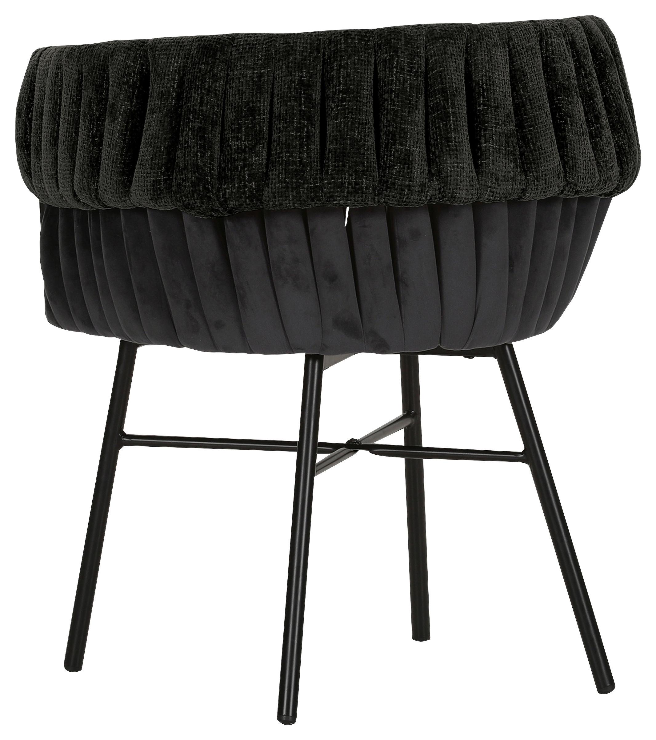 KRZESŁO Z PODŁOKIETNIKAMI TWISTY -AMBIA HOME- - antracytowy/czarny, Design, metal/tkanina (65/76/60cm) - Ambia Home