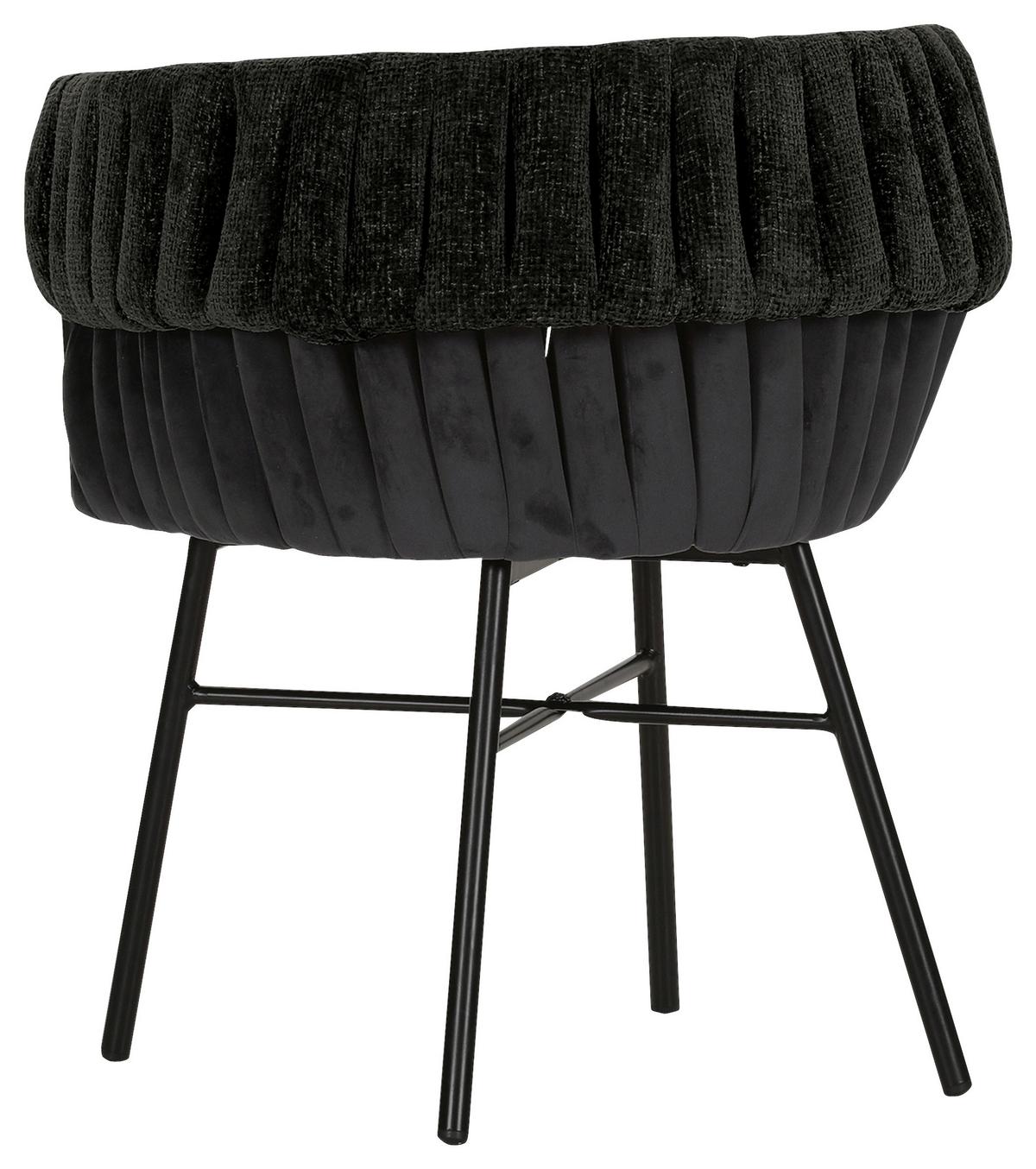 KRZESŁO Z PODŁOKIETNIKAMI TWISTY -AMBIA HOME- - antracytowy/czarny, Design, metal/tkanina (65/76/60cm) - Ambia Home