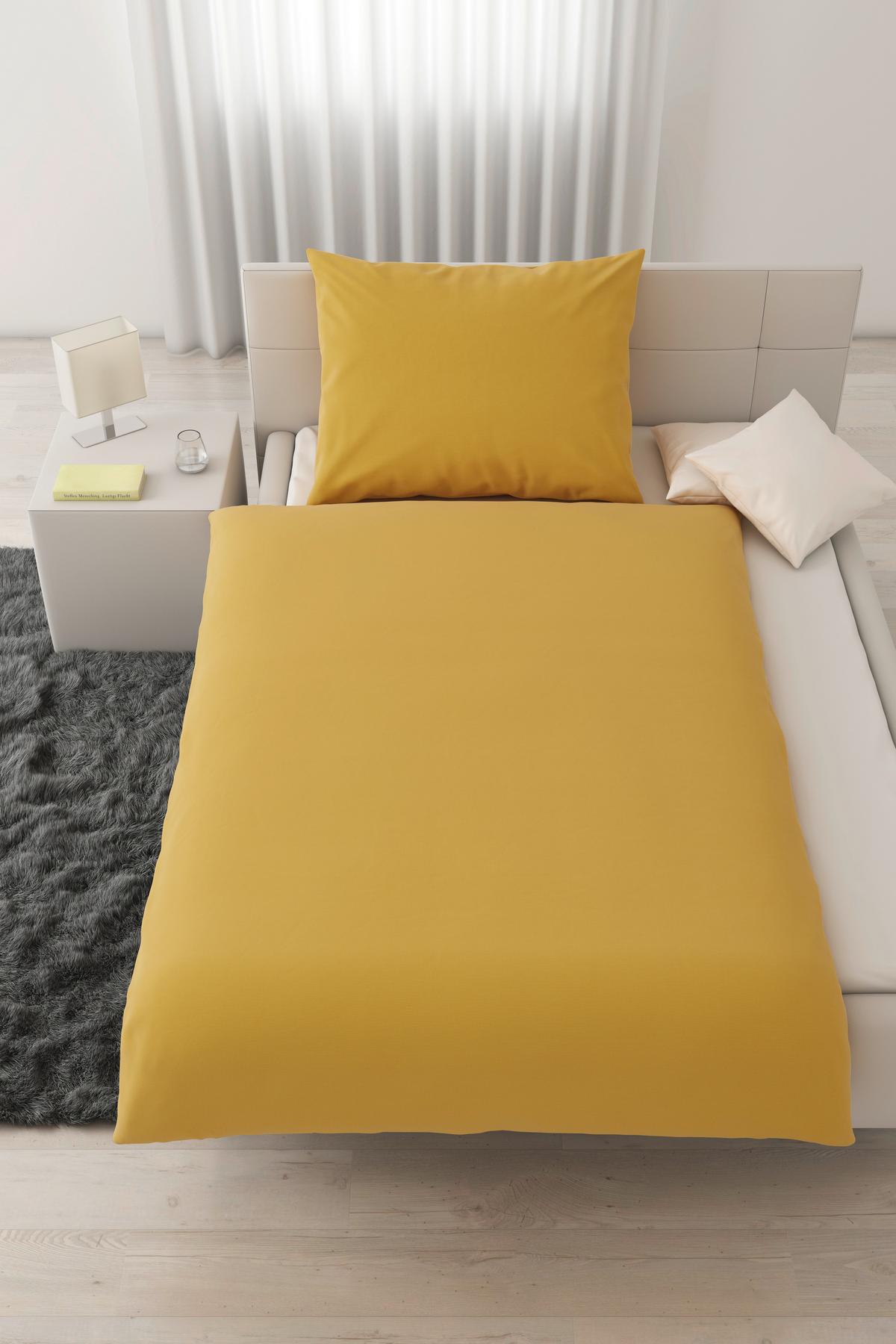 Ágyneműhuzat-garnitúra Waffel - sárga, Modern, textil (140/200cm) - Modern Living