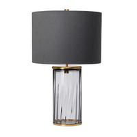 Stolna Svjetiljka Qn-Reno-Smoke-Ab - siva/boje mjeda, Design, staklo/metal (35.5/60.4cm) - Elstead Lighting