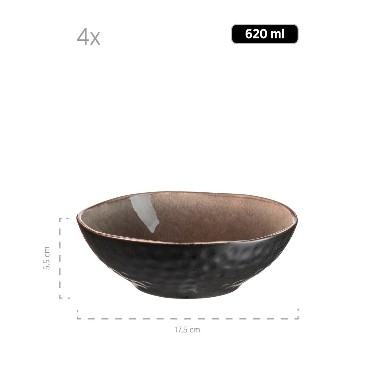 KOMBISERVICE NIARA ORGANIC - Schwarz/Braun, Basics, Keramik - Mäser