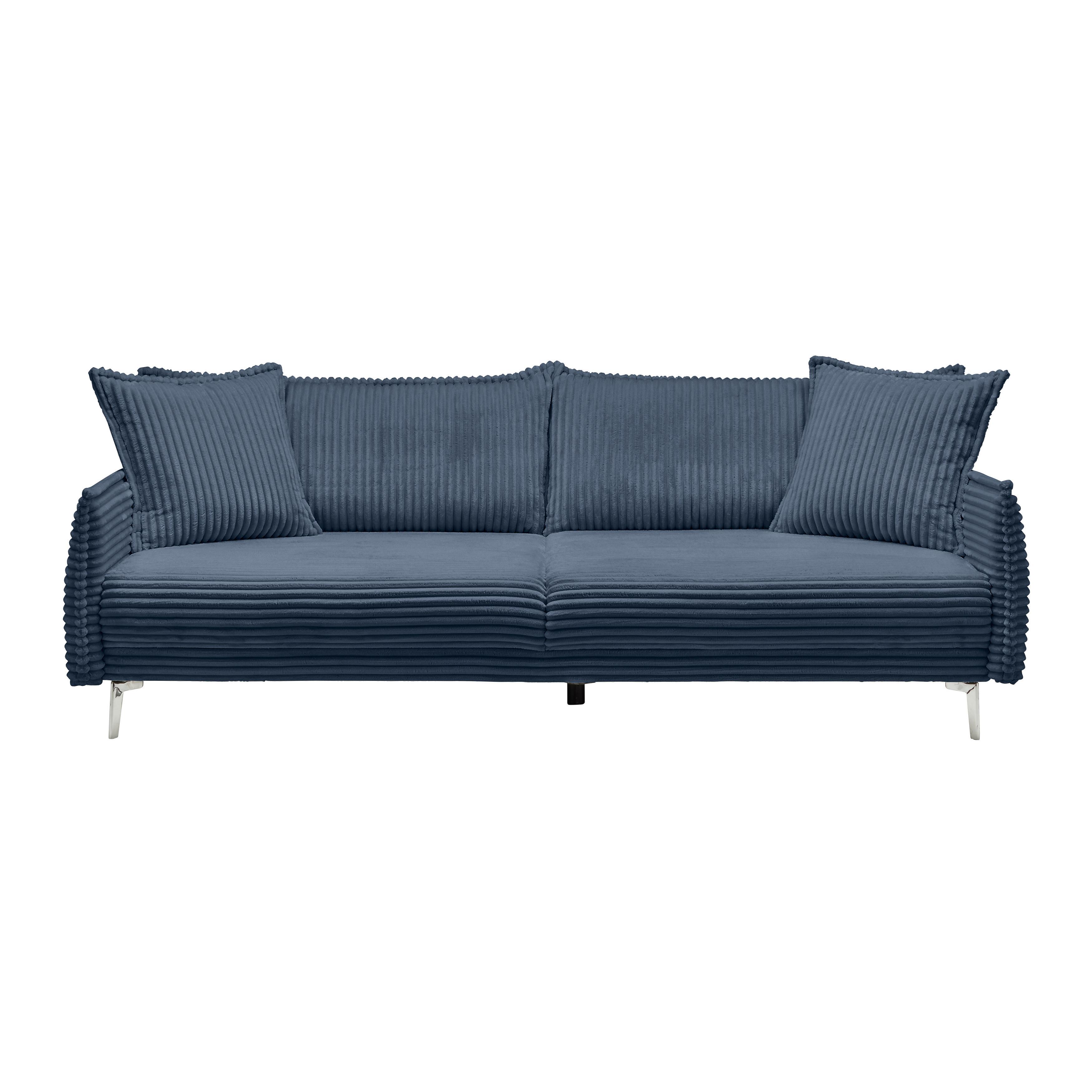 Mega Sofa Kiss - tamno plava/boje kroma, Moderno, drvo/metal (241/90/117cm) - Mömax