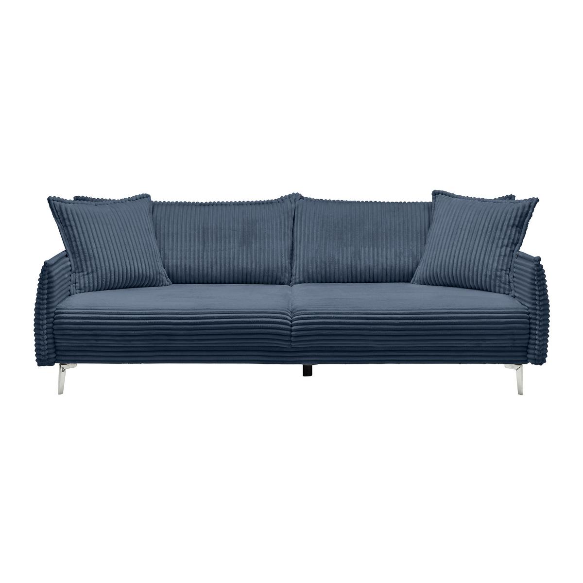 Canapea KISS - albastru închis/negru, Modern, lemn (241/90/117cm) - Mömax