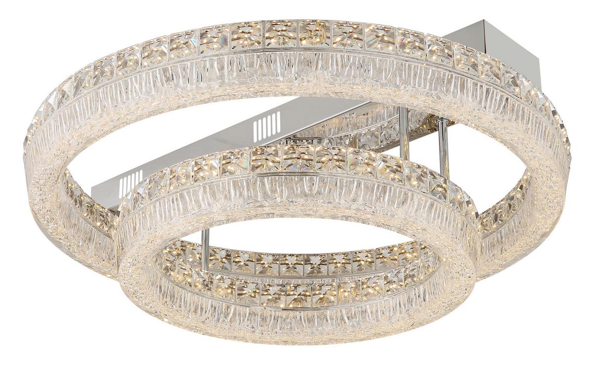 Led Stropna Svjetiljka Laurel - prozirno/boje kroma, Konvencionalno, staklo/metal (60/19,5cm) - Globo