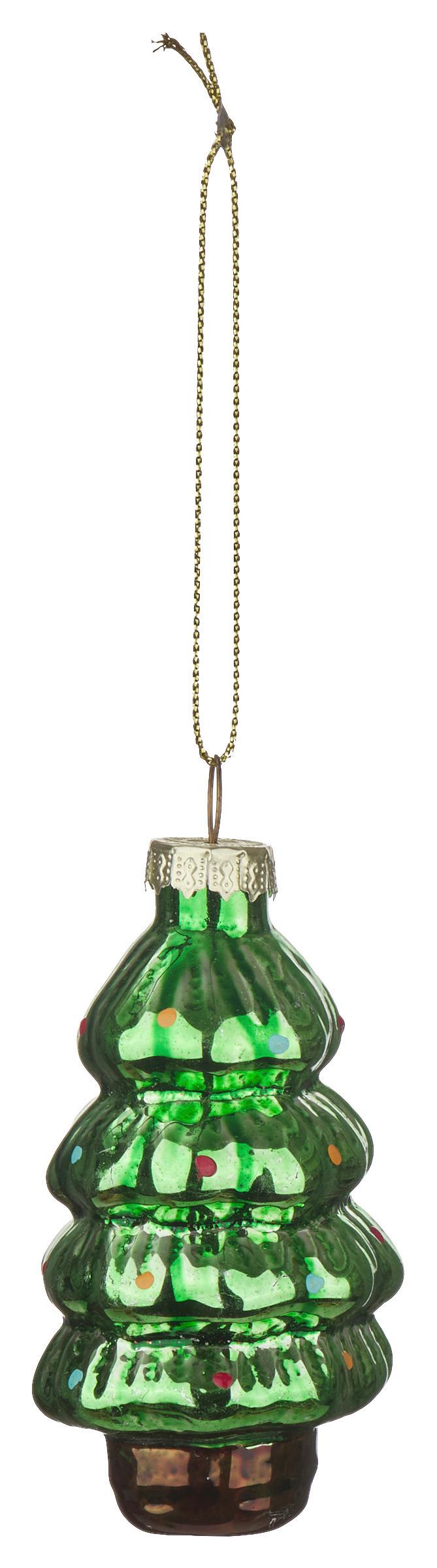 Christbaumanhänger Figures Braun/Grün - Braun/Grün, Glas (4,2/8,1cm) - Mömax