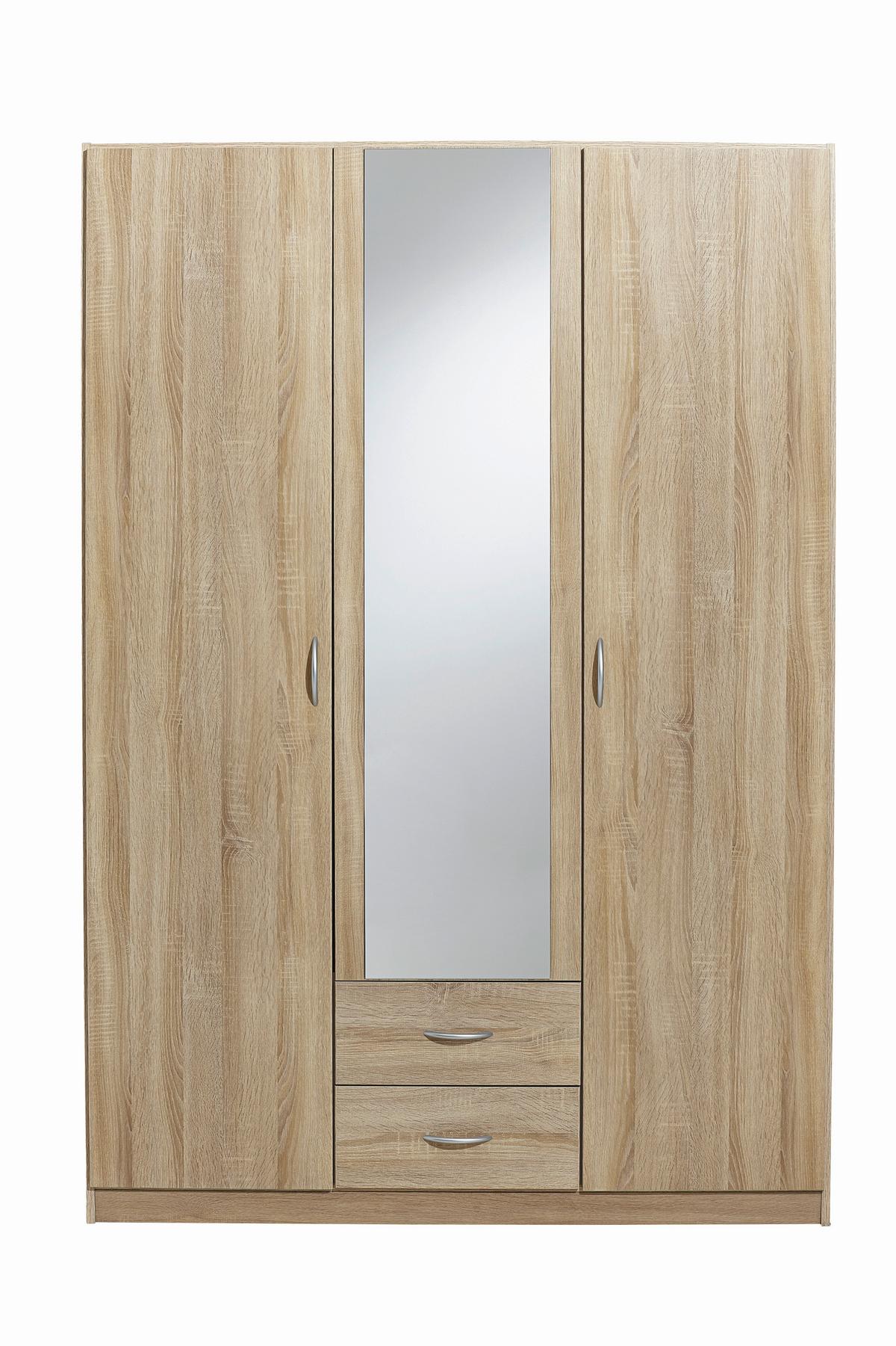 Omara S Klasičnimi Vrati Case, Barva Hrasta - srebrne barve/hrast sonoma, Design, umetna masa/leseni material (136/197/54cm) - Boxxx