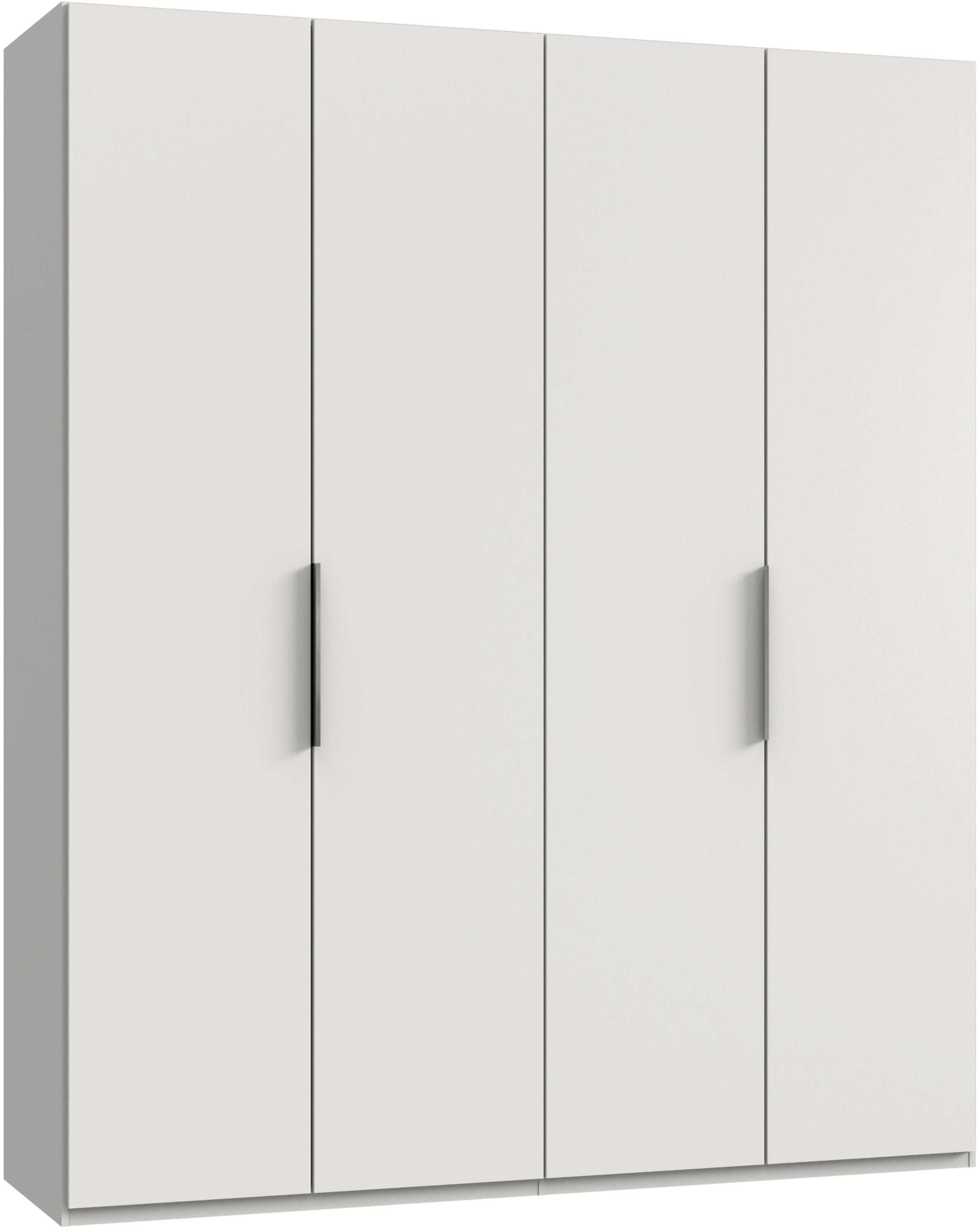 Drehtürenschrank Level 36A ca. 200x236x58 cm Weiß - Chromfarben/Weiß, MODERN, Holzwerkstoff (200/236/58cm) - MID.YOU