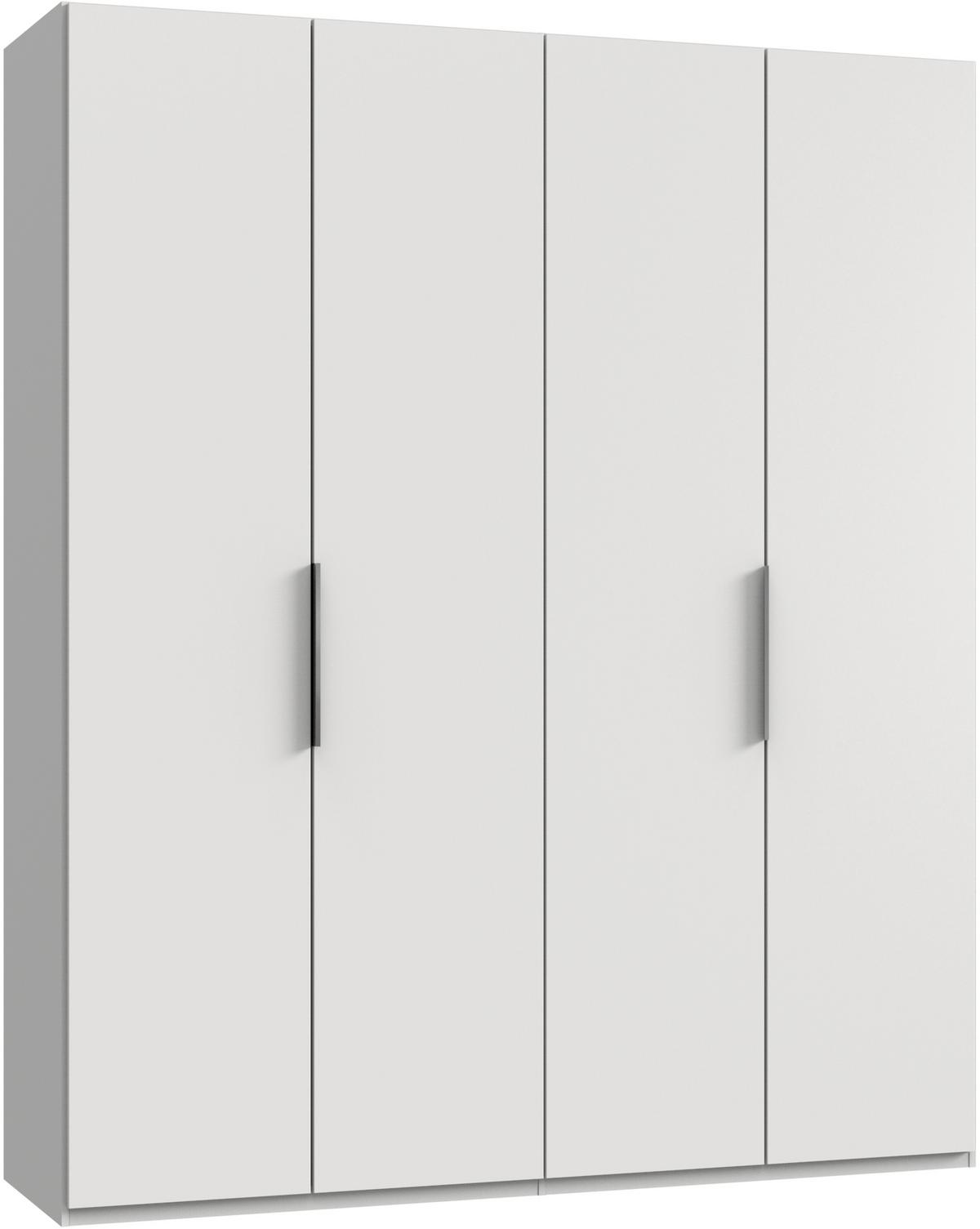 Drehtürenschrank Level 36A ca. 200x236x58 cm Weiß - Chromfarben/Weiß, MODERN, Holzwerkstoff (200/236/58cm) - MID.YOU