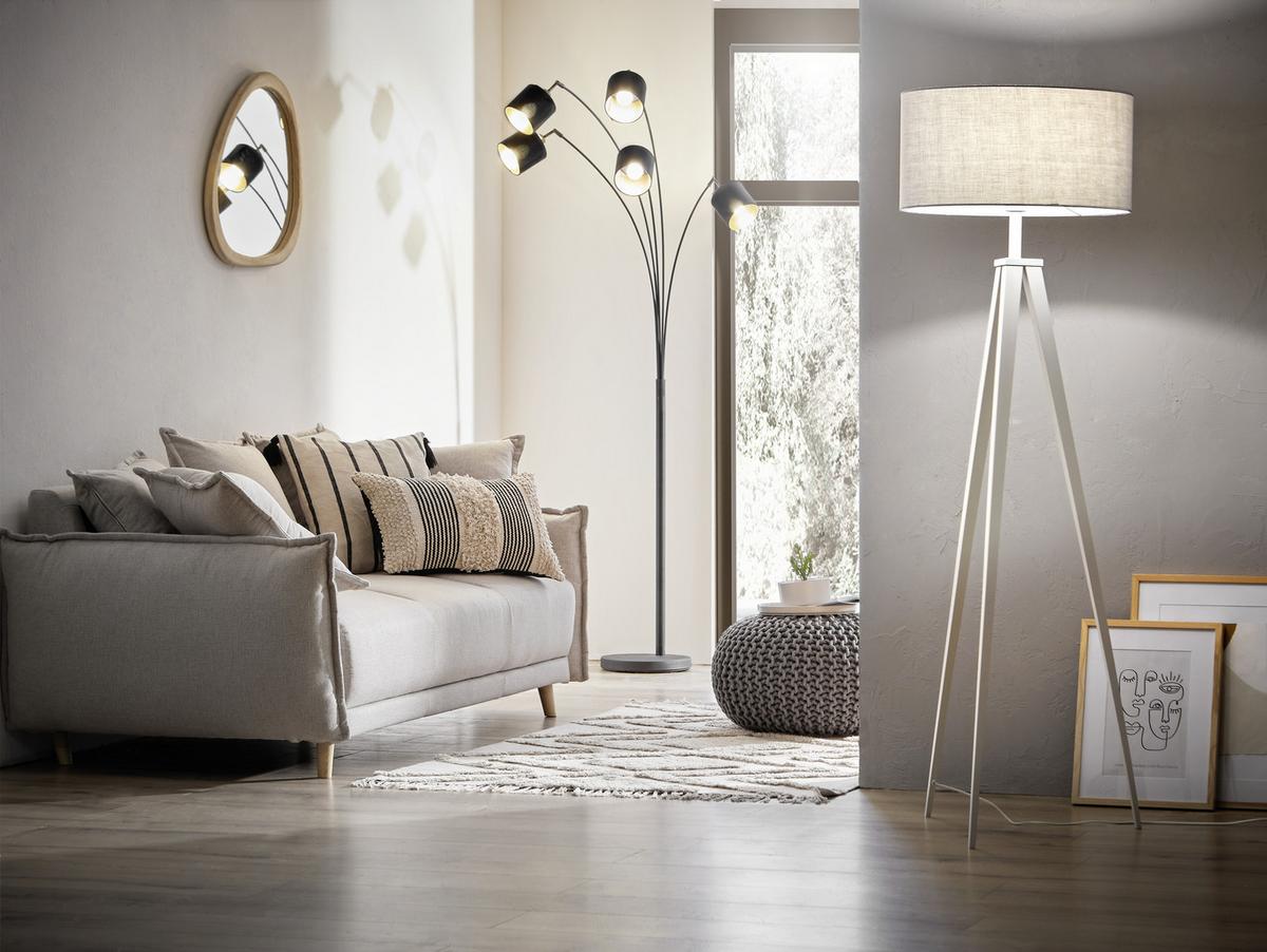 LAMPA ŁUKOWA R46330579 TOMMY - czarny/kolor złoty, Lifestyle, metal/tkanina (71,5/200cm)